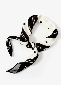 Discount Cream Polka Dot Print Scarf Scarves