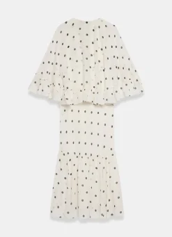 Polka Dot Print Cape Maxi Dress Occasion Dresses|Occasion Dresses