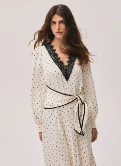 Online Polka Dot Tie Maxi Dress Maxi Dresses