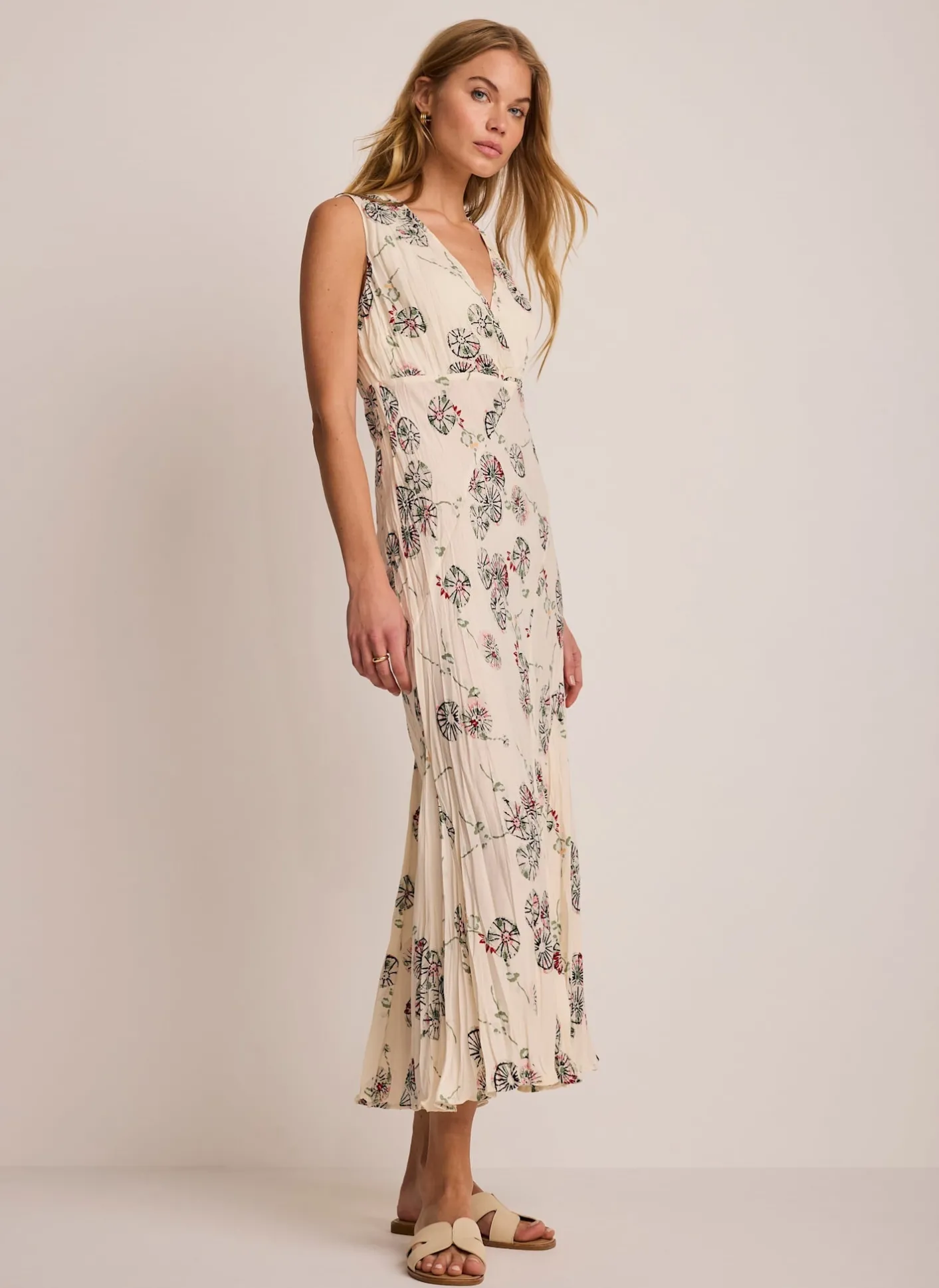 Sale Printed Crinkle Midi Dress Summer Dresses|Midi Dresses
