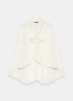Clearance Cream Ruffle Tie Detail Blouse Shirts & Blouses