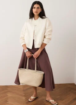 Clearance Satin Lace Sleeve Bomber Jacket Jackets