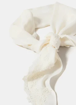 Hot Satin Lace Trim Scarf Scarves