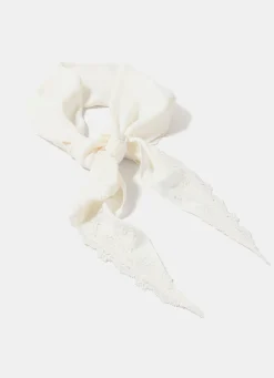 Hot Satin Lace Trim Scarf Scarves