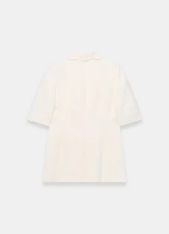New Scallop Front Short Sleeve Blazer Jackets