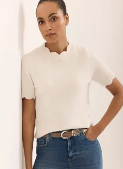 Online Scallop Knit Top Knitted Tops|Knitted Tops