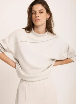 Cream Seam Detail Sweatshirt Sweatshirts|Sweatshirts