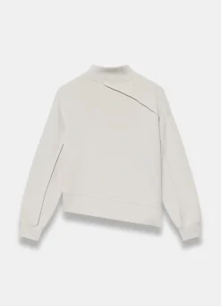 Cream Seam Detail Sweatshirt Sweatshirts|Sweatshirts