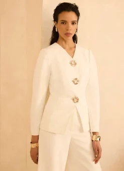 Hot Statement Button Sculpted Jacket Mv Limited|Jackets