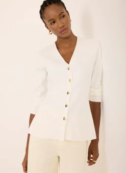 Online Cream V Neck Longline Cardigan Cardigans|Jumpers & Cardigans
