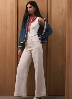 Online Cream Wide Leg Jeans Jeans|Wide Leg Jeans