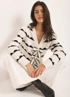 Outlet Cream Wool Blend Bow Detail Cardigan Cardigans|Jumpers & Cardigans