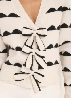 Outlet Cream Wool Blend Bow Detail Cardigan Cardigans|Jumpers & Cardigans