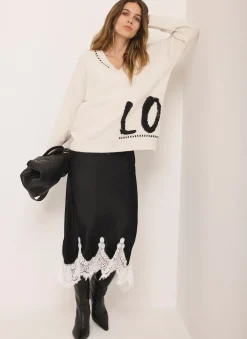 Hot Wool Blend Graphic Love Jumper Jumpers|Jumpers & Cardigans