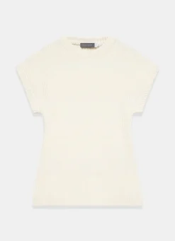 Discount Cream Wool Blend Longline Knit Top Knitted Tops|Knitted Tops