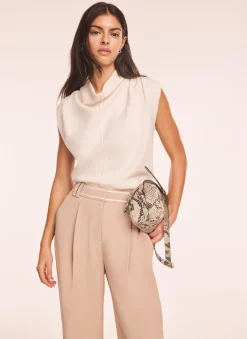 Online Cream Wool Blend Sleeveless Knit Top Knitted Tops|Knitted Tops