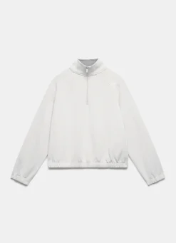 Clearance Cream Zip Detail Sweatshirt Sweatshirts|Sweatshirts