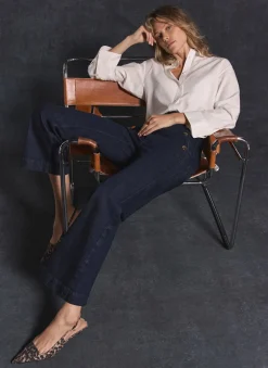 Dark Indigo Cropped Jeans Jeans|Wide Leg Jeans