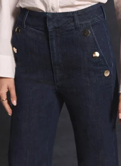 Dark Indigo Cropped Jeans Jeans|Wide Leg Jeans