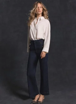 Dark Indigo Cropped Jeans Jeans|Wide Leg Jeans