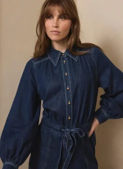 Clearance Dark Indigo Denim Jumpsuit Jumpsuits
