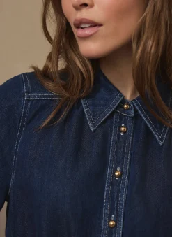 Clearance Dark Indigo Denim Jumpsuit Jumpsuits
