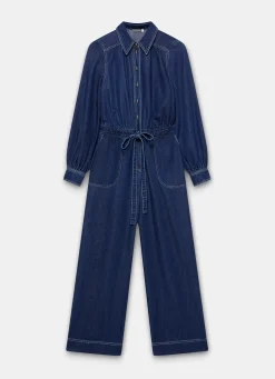 Clearance Dark Indigo Denim Jumpsuit Jumpsuits