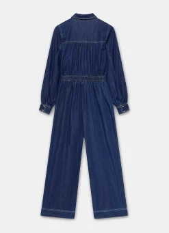 Clearance Dark Indigo Denim Jumpsuit Jumpsuits