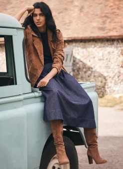 New Dark Indigo Denim Maxi Skirt Maxi Skirts|Skirts