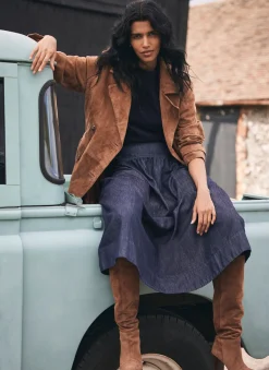 New Dark Indigo Denim Maxi Skirt Maxi Skirts|Skirts