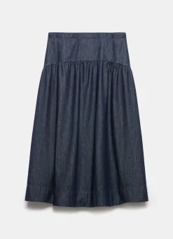 New Dark Indigo Denim Maxi Skirt Maxi Skirts|Skirts