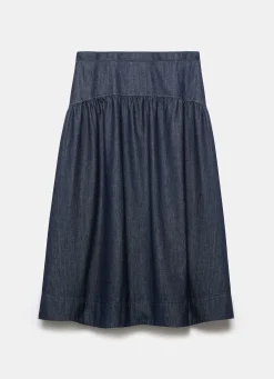 New Dark Indigo Denim Maxi Skirt Maxi Skirts|Skirts