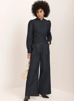 Best Dark Indigo Tailored Wide Jeans Jeans|Wide Leg Jeans