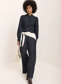 Best Dark Indigo Tailored Wide Jeans Jeans|Wide Leg Jeans