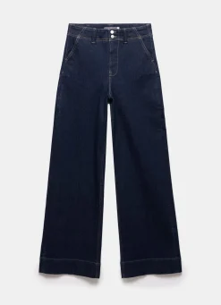 Sale Dark Indigo Tailored Wide Jeans Wide Leg Jeans