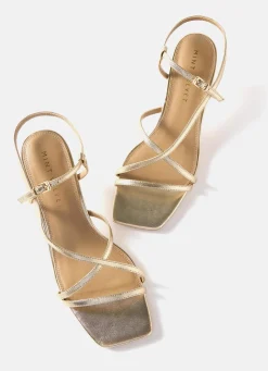 Discount Eli Leather Strappy Kitten Heels Heels|Heels