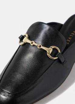 Best Faye Leather Backless Loafers Flat Shoes