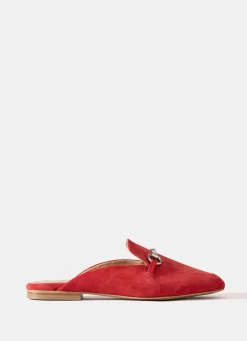Faye Suede Backless Loafers Flat Shoes