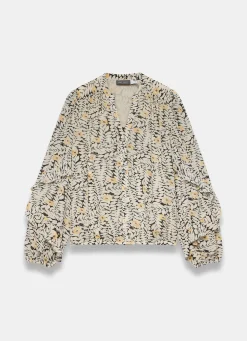 Sale Floral Print Ruffle Blouse Shirts & Blouses