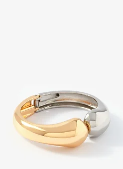 Discount and Silver Tone Mixed Metal Clasp Cuff Jewellery|Jewelry