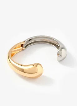 Discount and Silver Tone Mixed Metal Clasp Cuff Jewellery|Jewelry