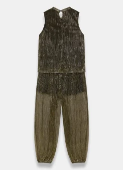Clearance Plisse Top and Balloon Trousers Set Trousers