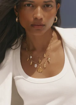 New Tone Double Layered Charm Necklace Jewellery|Jewelry