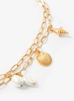 New Tone Double Layered Charm Necklace Jewellery|Jewelry