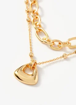 Clearance Tone Double Layered Chain Necklace Jewellery|Jewelry