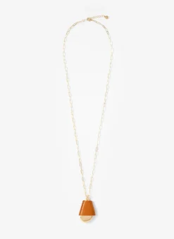 New Tone Faux Leather Cased Pendant Necklace Jewellery|Jewelry