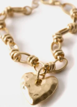 Clearance Tone Heart Charm Bracelet Jewellery|Jewelry