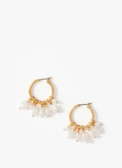 Hot Tone Hoop Mini Pearl Earrings Jewellery|Jewelry