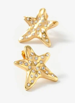 Online Tone Mini Starfish Stud Earrings Jewellery|Jewelry