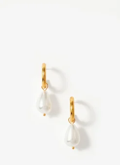 Sale Tone Pearl Drop Hoop Earrings Jewellery|Jewelry